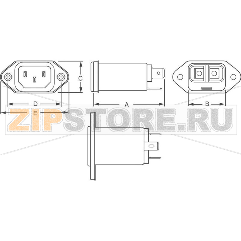 Фильтр сетевой 250 В/AC, 6 A, 465 мГн, 1 шт TE Connectivity 6609006-9 