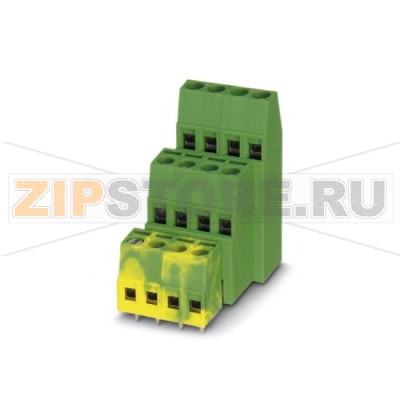 Клеммы для печатного монтажа Phoenix Contact MK3DS 1,5/ 3-5,08-A-GNYE Номинальный ток: 15 А, Номинальное напряжение: 400 В, Размер шага: 5,08 мм, Полюсов: 3, Тип подключения: Винтовые зажимы, Монтаж: пайка, Направление подключения, проводник / печатная плата: 0 °, Цвет: желто-зел., Возможна установка в ряд модулей с различным количеством полюсов (контактов)!.Минимальный заказ: 50 шт.Упаковка: 50 шт.