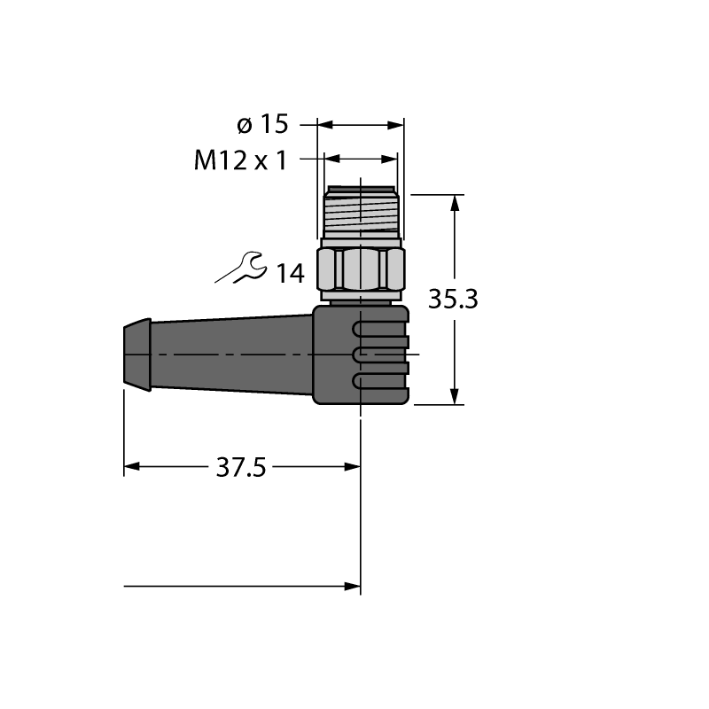 Кабель PUR Turck RKSV8T-24-WSSV8T/TXL 