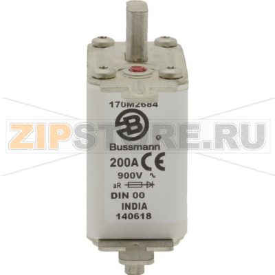 Предохранитель, 200 A, AC 900 В, 125 кА, DIN 00, aR, DIN, IEC Eaton FUSE 200A 900V DIN 00 AR 
