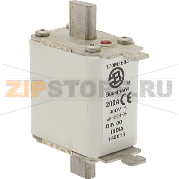 Предохранитель, 200 A, AC 900 В, 125 кА, DIN 00, aR, DIN, IEC Eaton FUSE 200A 900V DIN 00 AR 