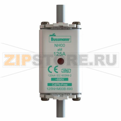 Предохранитель, 63 A, AC 690 В, 120 кА, NH00, aM, IEC Eaton NH FUSE 63A 690V aM SIZE 00 