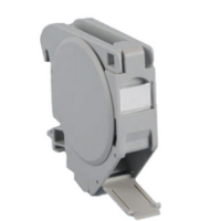 Hyperline FP-IE-DIN-KJ-1A-GY Крепление для Keystone Jack на DIN-рейку в распределительные щиты для промышленных решений, с 2-мя боковыми крышками, ширина 21 мм