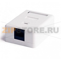 Hyperline SB2-1-8P8C-C5e-WH Розетка компьютерная RJ-45(8P8C), категория 5e, одинарная, внешняя, Dual IDC