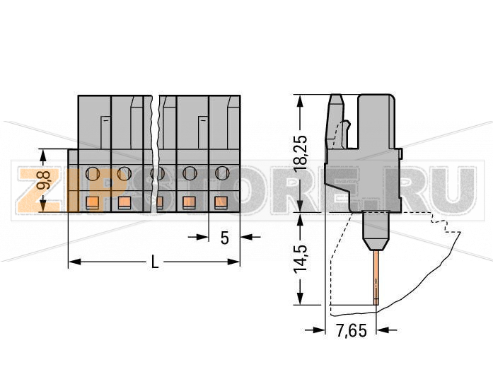 MCS MIDI Classic Розетка для клемм на рейку; 0.6 x 1 mm pins; прямые; Шаг контактов 5 мм; 5-пол.; серые Wago 232-135/005-000 Съемные соединители для клемм, монтируемых на рейку, оснащенные технологией CAGE CLAMP®Розетки с длинными контактными выводами подсоединяются к монтажным отверстиям клемм, монтируемых на DIN-рейку, серии 280Розетки имеют защиту от касания в неподключенном состоянии, что обеспечивает дополнительную безопасностьВозможны варианты кодировки...