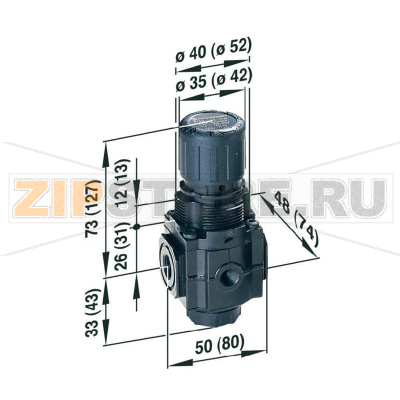 Регулятор давления, G1/2, 0-20 бар Norgren R74G-4GK-RMN 