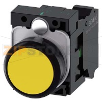КНОПКА, 22MM, КРУГЛАЯ, ПЛАСТИК, ЖЁЛТАЯ, ПЛОСКАЯ КНОПКА, КОНТАКТЫ МГНОВЕННОГО ДЕЙСТВИЯ, С ДЕРЖАТЕЛЕМ 1NO,  ПРУЖИННЫЕ КЛЕММЫ, С ГРАВИРОВКОЙ ЛАЗЕРОМ, INSCRIPTION OR GRAPHIC SYMBOL CUSTOMIZED EQUIPMENT USING THE SIRIUS-ACT CONFIGURATOR (CIN) Siemens 3SU1100-0