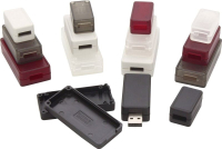 Корпус USB 65x30x15.5 мм, материал: акрилонитрил, черный Hammond 1551USB3BK