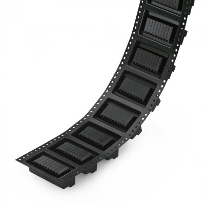 MCS MINI HD THR male header, 2-row; 0.8 x 0.8 mm solder pin; angled; 100% protected against mismating; in tape-and-reel packaging; Pin spacing 3.5 mm; 2 x 16-pole; black Wago 713-1436/117-000/997-409 Вилки для пайки оплавлением припоя для поверхностного монтажаРазделенные разъемы выводов предотвращают повреждения и обеспечивают вилкам защиту от касания в неподсоединенном состоянии100% защита от неправильного подсоединенияВозможны варианты кодировки...