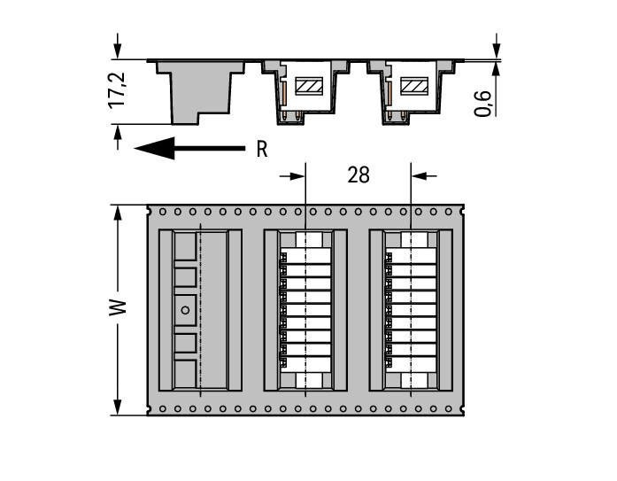 MCS MINI HD THR male header, 2-row; 0.8 x 0.8 mm solder pin; angled; 100% protected against mismating; in tape-and-reel packaging; Pin spacing 3.5 mm; 2 x 16-pole; black Wago 713-1436/117-000/997-409 Вилки для пайки оплавлением припоя для поверхностного монтажаРазделенные разъемы выводов предотвращают повреждения и обеспечивают вилкам защиту от касания в неподсоединенном состоянии100% защита от неправильного подсоединенияВозможны варианты кодировки...