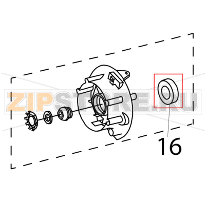 Washer KitchenAid 5K45SSEWH Washer KitchenAid 5K45SSEWHЗапчасть на деталировке под номером: 16