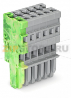 1-проводниковая розетка; 4 mm; 6-пол.; 4,00 mm; желто-зеленые,серые Wago 769-106/000-037
