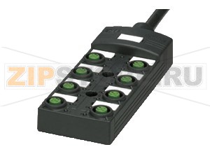 Соединительный блок Splitter boxes V1-8A-E2-10M-PUR Pepperl+Fuchs Описание оборудованияOctuple splitter box with M12 connector with trunk cable