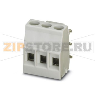 Клеммы для печатного монтажа Phoenix Contact MKDSO 2,5/ 3-R KMGY Номинальный ток: 24 А, Номинальное напряжение: 320 В, Размер шага: 5 мм, Полюсов: 3, Тип подключения: Винтовые зажимы, Монтаж: пайка, Направление подключения, проводник / печатная плата: 0 °, Цвет: cветло-серый, Изделие с боковым расположением выводов.Минимальный заказ: 50 шт.Упаковка: 50 шт.