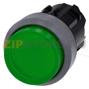 АКТУАТОР КНОПКИ С ВОЗМОЖНОСТЬЮ ПОДСВЕТКИ, 22MM, КРУГЛ., ПЛАСТИК С МЕТАЛЛИЧЕСКИМ ФРОНТАЛЬНЫМ КОЛЬЦОМ, КНОПКА ЗЕЛЁНАЯ ВЫСТУПАЮЩАЯ БЕЗ ФИКСАЦИИ, С ГРАВИРОВКОЙ ЛАЗЕРОМ, ПЕРВЫЕ БУКВЫ СЛОВ - ВЕРХНИЙ РЕГИСТР, ДАЛЕЕ - НИЖНИЙ РЕГИСТР Siemens 3SU1031-0BB40-0AA0-Z&amp;n 