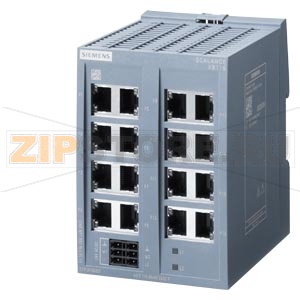 SCALANCE XB116 unmanaged IE switch, 16x 10/100 Mbit/s RJ45 ports; for setting up small star and line topologies; LED diagnostics, IP20, Redundant power supply, 24 V AC/DC Manual available as a download Siemens 6GK5116-0BA00-2AB2 