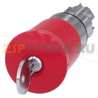АКТУАТОР АВАРИЙНОЙ ГРИБОВИДНОЙ КНОПКИ, 22MM, КРУГЛ., ГЛЯНЦЕВЫЙ МЕТАЛЛ, КНОПКА КРАСНАЯ, 40MM, C ЗАМКОМ CES, НОМЕР ЗАМКА SSP9, ПОДТВЕРЖДЕНИЕ СРАБАТЫВАНИЯ ФИКСАЦИЕЙ (POSITIVE LATCHING), KEY-OPERATED RELEASE Siemens 3SU1050-1HS20-0AA0