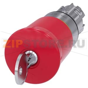 АКТУАТОР АВАРИЙНОЙ ГРИБОВИДНОЙ КНОПКИ, 22MM, КРУГЛ., ГЛЯНЦЕВЫЙ МЕТАЛЛ, КНОПКА КРАСНАЯ, 40MM, C ЗАМКОМ CES, НОМЕР ЗАМКА SSP9, ПОДТВЕРЖДЕНИЕ СРАБАТЫВАНИЯ ФИКСАЦИЕЙ (POSITIVE LATCHING), KEY-OPERATED RELEASE Siemens 3SU1050-1HS20-0AA0 