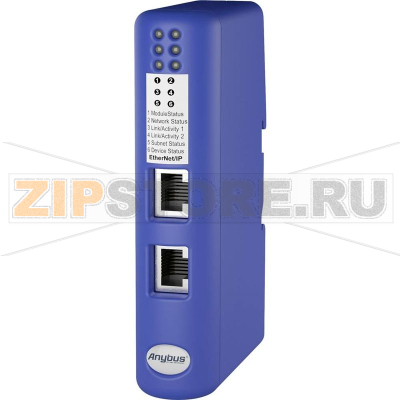 Шлюз сетевой 24 В/DC, Ethernet, IP20, RS-232, RS-422, RS-485, 1 шт Anybus AB7072 