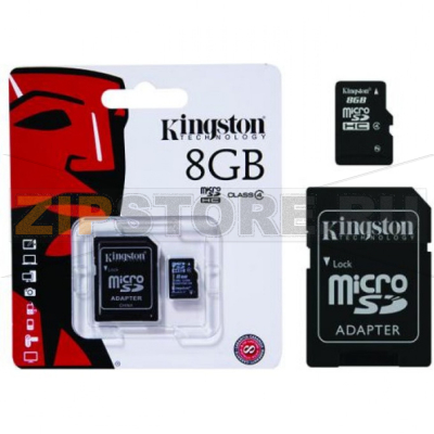 Карта памяти 8 Гб, class 4 Kingston SDC4-8GB 