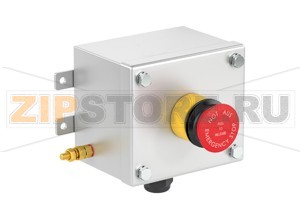 Модуль управления Control Unit Ex e, Stainless Steel, Emergency Stop LCS1.ERMX.F.1 Pepperl+Fuchs Electrical specificationsOperating voltage250 V max.Operating current16 A max.Terminal capacity2.5 mm2Functionmushroom buttonColorredContact configuration1x NO / 1x NCUsage categoryAC12 - 12 ... 250 V AC - 16 AAC15 - 12 ... 250 V AC - 10 ADC13 - 12 ... 110 V DC - 1 ADC13 - 12 ... 24 V DC - 1ANumber of poles2Operator actionlatching , pull to releaseLabelingEMERGENCY STOP / NOT AUSMechanical specificationsHeight102 mm (A)Width116 mm (B)Depth85.5 mm (C)External dimension126 mm with operators (C1) 92.2 mm with screws (C2) 145 mm with mounting brackets (K)Fixing holes distance, height41 mm (G)Fixing holes distance, width130 mm (H)Enclosure coverfully detachableCover fixingM6 stainless steel hexagon head screwsFixing holes diameter6.1 mm (J)Degree of protectionIP66Cable entryNumber of cable entries1x M25 in face B fitted with polyamide Ex e cable glandDefined entry areaface BMaterialEnclosure1.5 mm 316L, (1.4404) stainless steelFinishelectropolishedSealone piece closed cell neopreneMass1.5 kgMountingmouting brackets with 6.1 mm screw holesGroundingM6 internal/external brass grounding boltAmbient conditionsAmbient temperature-40 ... 55 °C (-40 ... 131 °F) @ T4 -40 ... 40 °C (-40 ... 104 °F) @ T6 Data for application in connection with hazardous areasEU-Type Examination CertificateCML 16 ATEX 3009 XMarking II 2 GD Ex db eb mb IIC T* Gb Ex tb IIIC T** °C Db T6/T80 °C @ Ta +40 °C T4/T130 °C @ Ta +55 °CInternational approvalsIECEx approvalIECEx CML 16.0008XEAC approvalTC RU C-DE.GB06.B.00567ConformityDegree of protectionEN 60529General informationSupplementary informationEC-Type Examination Certificate, Statement of Conformity, Declaration of Conformity, Attestation of Conformity and instructions have to be observed where applicable. For information see www.pepperl-fuchs.com.AccessoriesOptional accessoriesEngraved traffolyte tag labelEngraved AISI 316L stainless steel tag labelColor in-fill stainless steel tag label