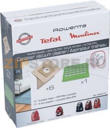 BAG 6 PCS WITH FILTER HEPA ROWENTA ZR004 