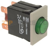 ДВУХПОЛЮСНЫЙ ПЕРЕКЛЮЧАТЕЛЬ, ЗЕЛЕНЫЙ, 16 А, 250 В