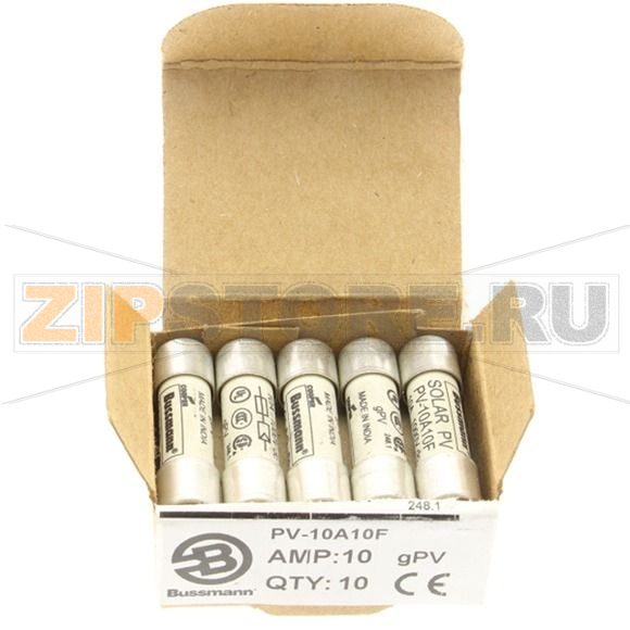 Предохранитель, 10 A, DC 1000 В, 50 кА, IEC 60269-6 type A, 10x38 мм, gPV, IEC Eaton 10AMP 1000V 
