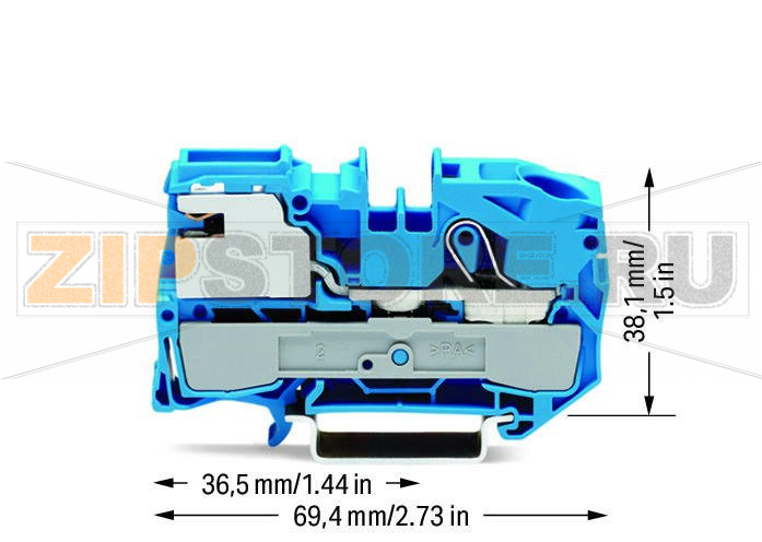 1-проводные клеммы с размыкателем нейтрали; 16 мм; Push-in CAGE CLAMP®; 16,00 mm; синие Wago 2016-7114 