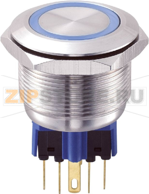 Кнопка антивандальная 250 В/AC, 5 А, 1 x вкл/вкл, без фиксации, IP65, 1 шт TRU Components GQ25-11E/B/12V 