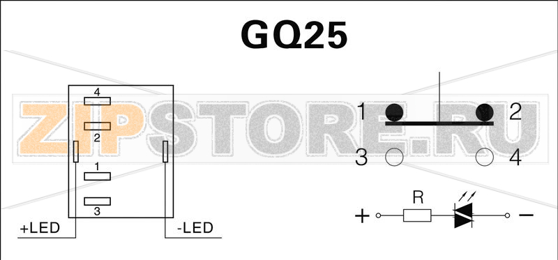Кнопка антивандальная 250 В/AC, 5 А, 1 x вкл/вкл, без фиксации, IP65, 1 шт TRU Components GQ25-11E/B/12V 
