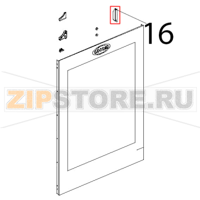 Lamierino premi vetro inox Unox XBC 804 Lamierino premi vetro inox Unox XBC 804Запчасть на деталировке под номером: 16