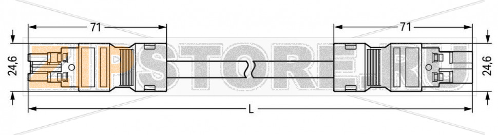 Кабель межблочный; Eca; розетка - штекер; 2-полюса; код. A; H05Z1Z1-F 2 x 2,5 мм; 3 м; 2,50 mm; черные Wago 771-8992/017-301 Protected against mismating and maintenance-freePush-in CAGE CLAMP® spring pressure connection technology allows solid conductors to be simply pushed into a unitTwo-wire connection per pole for loops or bridges...