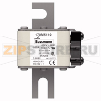 Предохранитель, 500 A, AC 690 В, 200 кА, 2, 61x77x108 мм, aR, DIN, IEC Eaton FUSE 500A 690V 2KN