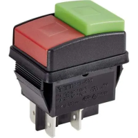 Кнопка 250 В/AC, 10 А, 2 x выкл/вкл, с фиксацией, 1 шт TRU Components TC-R13-537A B/R/G