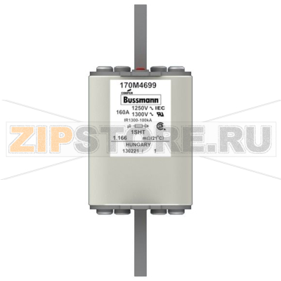 Предохранитель, 160 A, AC 1250 В, 100 кА, size 1, 53x63x135 мм, aR, IEC Eaton FUSE 160A 1250V 1 