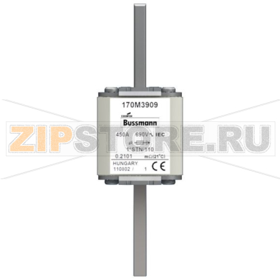 Предохранитель, 450 A, AC 690 В, 200 кА, size 1, 43x59x141 мм, aR, DIN, IEC Eaton FUSE 450A 690 