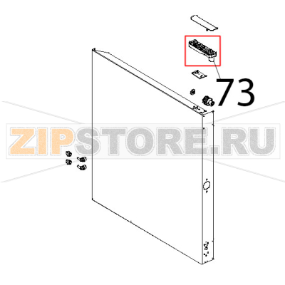Staffa superiore porta Unox XBC 604P Staffa superiore porta Unox XBC 604PЗапчасть на деталировке под номером: 73
