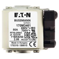 Предохранитель, 80 A, AC 690 В, 200 кА, size 1, 45x59x51 мм, aR, IEC UL Eaton FUSE 80A 690V 1*