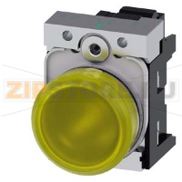 СВЕТОВОЙ ИНДИКАТОР, 22MM, КРУГЛЫЙ, МЕТАЛЛИЧЕСКИЙ ГЛЯНЦЕВЫЙ, ЖЁЛТЫЙ МАТОВЫЙ РАССЕИВАТЕЛЬ, С ДЕРЖАТЕЛЕМ, МОДУЛЬ ПОДСВЕТКИ С ИНТЕГРИРОВАННЫМ СВЕТОДИОДОМ 110V AC,  ПРУЖИННЫЕ КЛЕММЫ, С ГРАВИРОВКОЙ ЛАЗЕРОМ, UPPER CASE Siemens 3SU1153-6AA30-3AA0-Z&nbsp;Y11