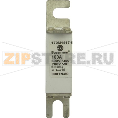 Предохранитель, 100 A, AC 690 В, 200 кА, size 000, 21x40x100 мм, aR, DIN, IEC Т Eaton FUSE 100 
