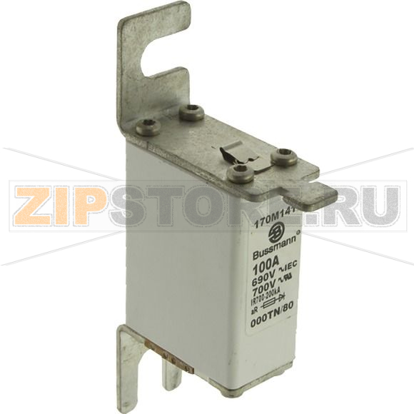 Предохранитель, 100 A, AC 690 В, 200 кА, size 000, 21x40x100 мм, aR, DIN, IEC Т Eaton FUSE 100 