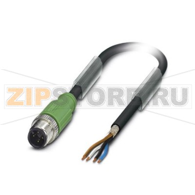 Кабель для датчика / исполнительного элемента Phoenix Contact SAC-4P-M12MS/22,0-PUR SH 4-полюсн., PUR без галогенов, темно-серый RAL 7021, экранирован., Штекеры прямое M12, А-кодирование, к свободный конец, Длина кабеля: 22 м.Минимальный заказ: 5 шт.Упаковка: 5 шт.
