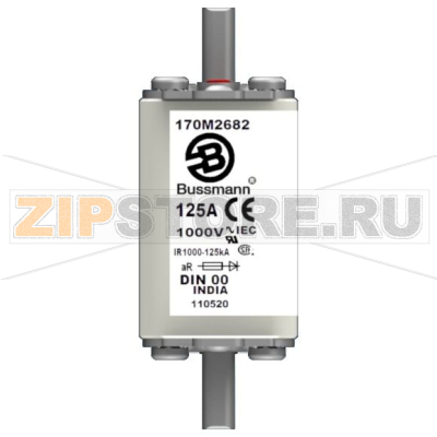 Предохранитель, 125 A, AC 1000 В, 125 кА, DIN 00, aR, DIN, IEC Eaton FUSE 125A 1000V DIN 00 AR 