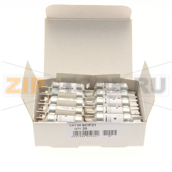 Предохранитель, 6 A, AC 600 В, DC 250 В, 200 кА, HRCI-CA, 14x55 мм, CSA Eaton 6A BRUSH FUSE CANAD 