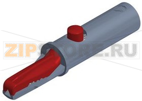 Зажим 4 мм, тип: крокодил Hirschmann AK 10 RED 