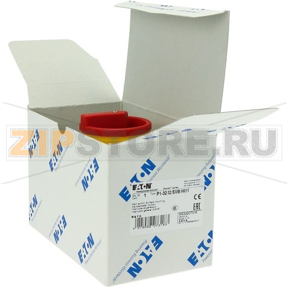 Выключатели главные, P1, 32 A, монтаж на поверхность, 3-полюсн Eaton P1-32/I2/SVB/HI11 