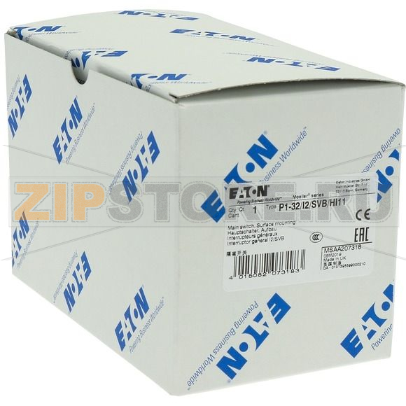 Выключатели главные, P1, 32 A, монтаж на поверхность, 3-полюсн Eaton P1-32/I2/SVB/HI11 