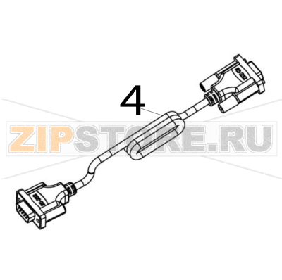 Кабель RS-232 TSC TTP-244CE Кабель RS-232 для принтера TSC TTP-244CEЗапчасть на деталировке под номером: 4