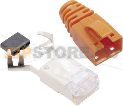 Штекер RJ45 с защитным колпачком, CAT 6, прямой, контакты: 8P8C Bel Stewart Connectors SS39ORE 